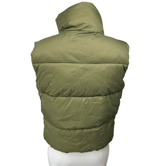 Old Navy Women's Green High Neck Sleeveless Puffer Vest Coat Jacket Size S - Picture 2 of 4